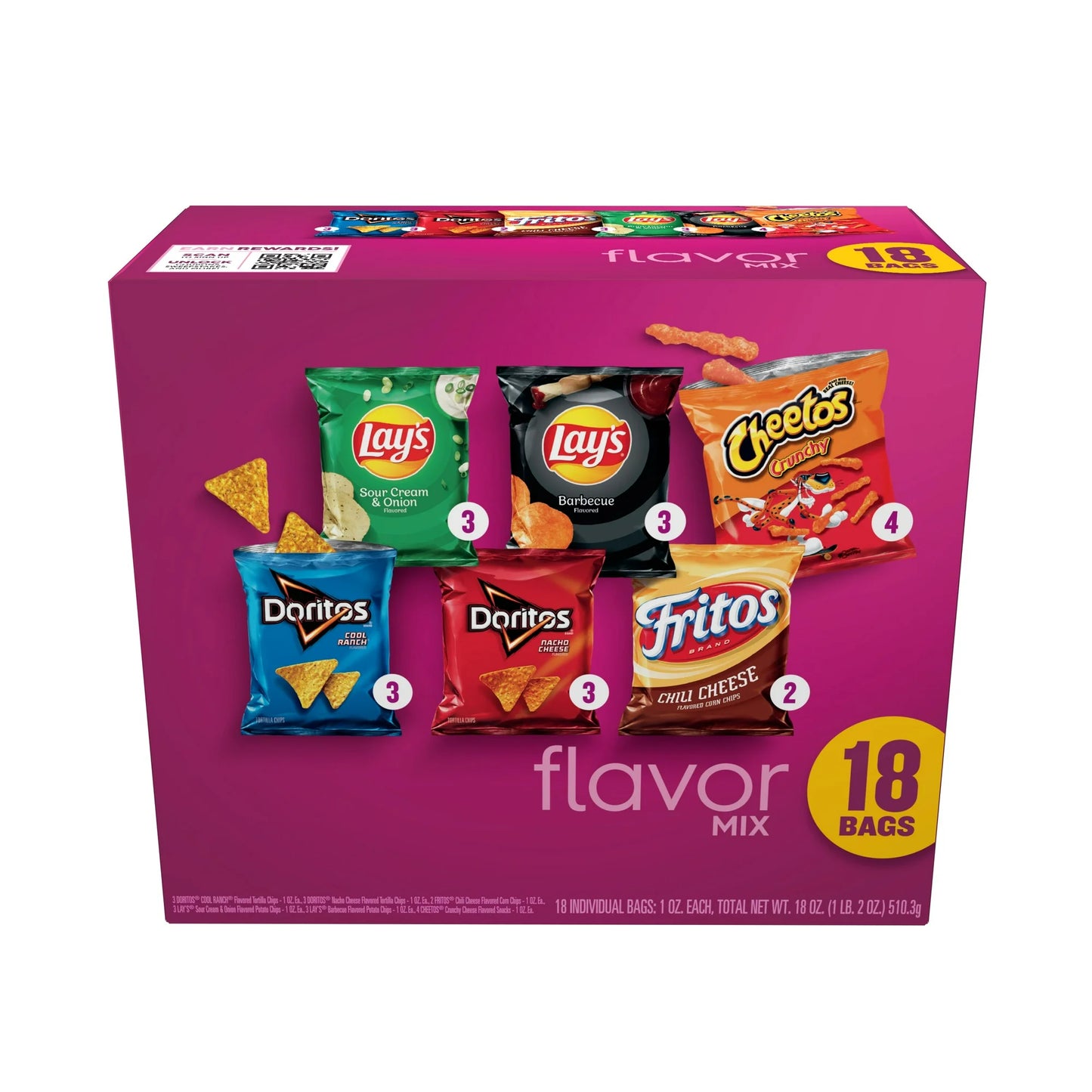 Frito Lay Flavor Mix Chips Variety Pack, 1 oz, 18 Count